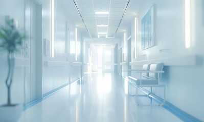 A blurred background of hospital - obrazy, fototapety, plakaty