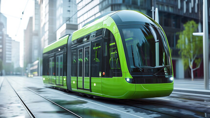 Naklejka premium New Motion Icon Concept - Ecological Public Transport Alternative., with empty copy space,