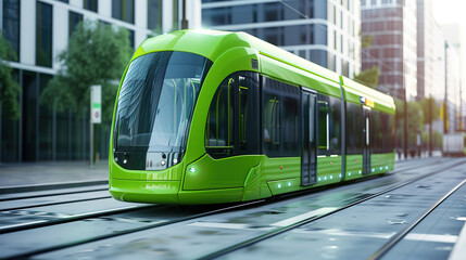 Naklejka premium New Motion Icon Concept - Ecological Public Transport Alternative., with empty copy space,