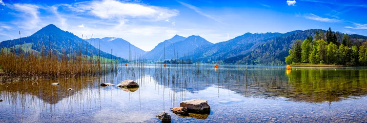 Poster famous schliersee in bavaria - germany © fottoo