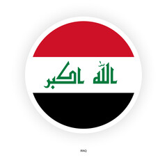 Iraq circle flag icon isolated on white background.