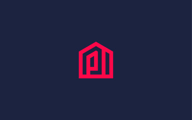 letter pi with house logo icon design vector design template inspiration - obrazy, fototapety, plakaty