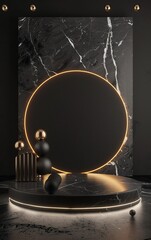 Luxury abstract minimal 3d render podium product displays background.