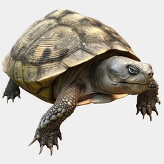 Obraz premium Isolated Tortoise with Textured Shell Detail
