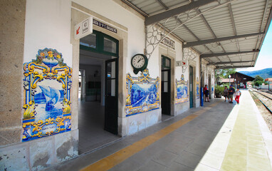 Azulejos in railway station of Pinhao in the Douro Valley in Portugal (Europe)  © Brad Pict