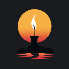 Candle | Minimalist and Simple Silhouette - Vector illustration