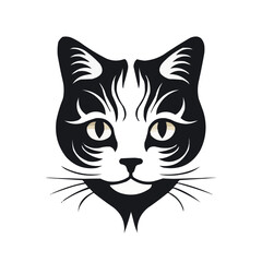 Fototapeta premium Cat | Minimalist and Simple Line White background - Vector illustration