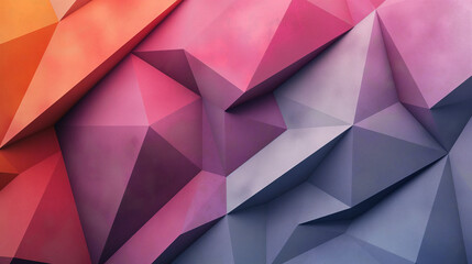 This image features a vibrant mix of geometric shapes in various shades, creating a dynamic and...