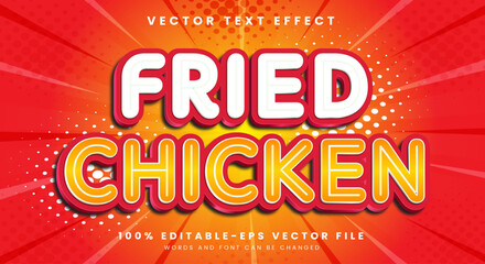 Fried Chicken 3d editable cartoon style Template