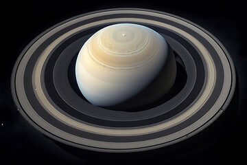 Planet Saturn on black background