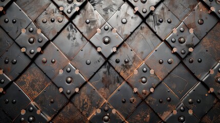 Weathered non slip floor panel metallic background with pattern
