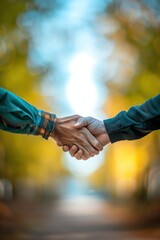 Interlocking hands, partnership, shared goals, focused connection
