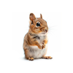 Small Squirrel Standing on Hind Legs. Generative AI