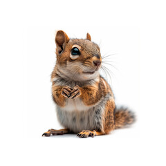 Small Squirrel Sitting on Its Hind Legs. Generative AI
