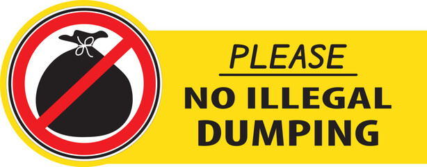 illegal dumping not allowed sign vector.eps