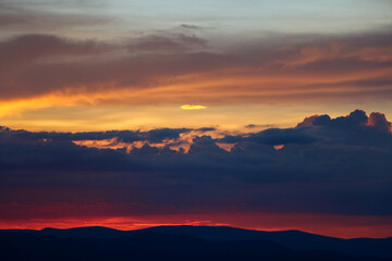 sunset over the mountains