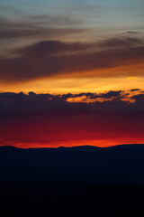 sunset over the sky