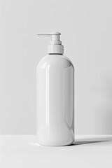 white plastic bottle with  liquid soap dispenser mockup 