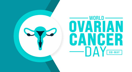 8 May World Ovarian Cancer Day background template. Holiday concept. use to background, banner, placard, card, and poster design template with text inscription and standard color. vector illustration.
