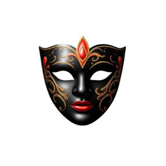 Naklejka premium 3d realistic carnival face mask on Isolated transparent background png. generated with AI