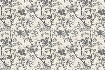 Fototapeta premium Toile floral pattern tapestry. Vintage botanical wallpaper pattern. Background image. Created with Generative AI technology