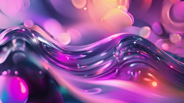 Picturesque abstraction of agitated liquid with light reflection. The concept of art design and creativity.