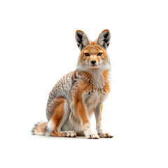 Red Fox Sitting on Top of White Floor. Generative AI