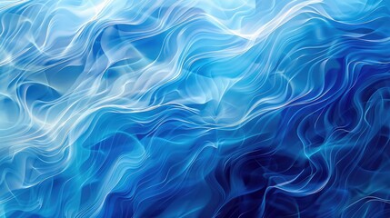 Blue waves provide an abstract background texture, Print, painting, design, and fashion ,An exquisite close-up view of blue fluid art, showcasing swirling and flowing patterns with a glossy finish
