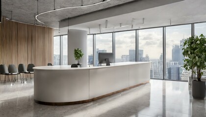 Welcome to Your Workspace Oasis: Office Lobby Transformation with Panoramic Views!"