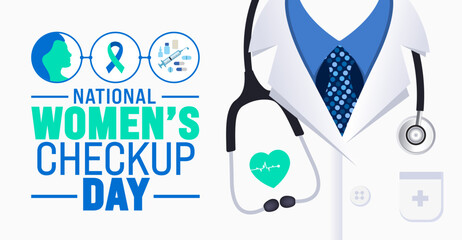 National Women’s Checkup Day background template. Holiday concept. use to background, banner, placard, card, and poster design template with text inscription and standard color. vector illustration.