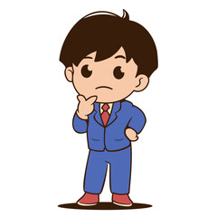 businessman thinking illustration character