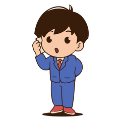 businessman calling illustration character