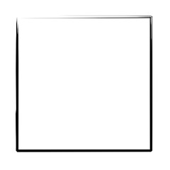 brush stroke frame rectangle design element transparent, basic shape square frame brush stroke black