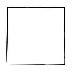 Obraz premium brush stroke frame rectangle design element transparent, basic shape square frame brush stroke black