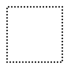 Realistic geometric square frame on the transparent background png file, black line element frame