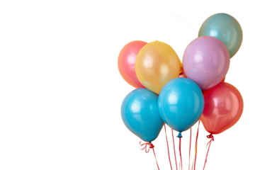 colorful balloons on transaparent png file
