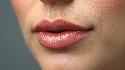 Fototapeta premium patient undergoing lip augmentation surgery to achieve fuller and more symmetrical lips, with the surgeon enhancing lip volume and shape using dermal fillers.