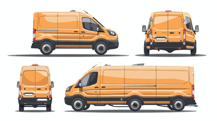 Compact cargo van set. argo van with side front and b