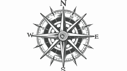 Compass isolated over white. Vector illustration of m - obrazy, fototapety, plakaty
