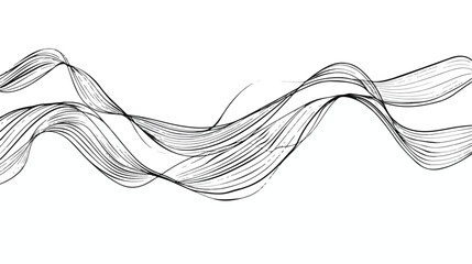 Continuous single One line ribbon banner hand drawn 