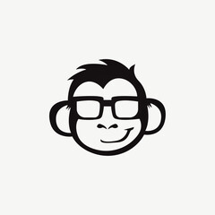 Minimalist Modern Monkey Logo Vector Illustration