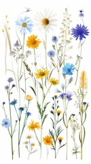 Colorful Collection of Pressed Wild Meadow Flowers