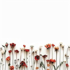 Colorful Collection of Pressed Wild Meadow Flowers