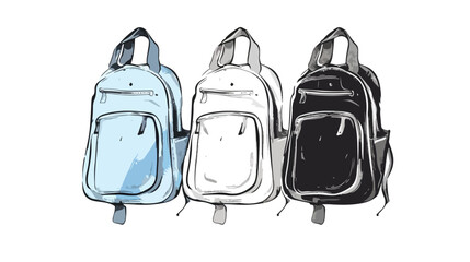 School bag vector icon in light blue white and black