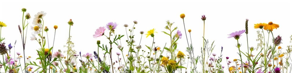 Fototapeta premium Colorful Collection of Pressed Wild Meadow Flowers