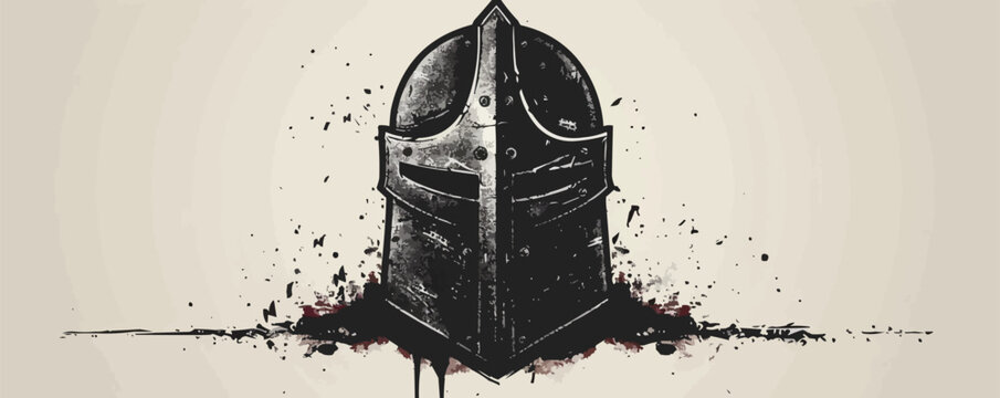 Knight medieval helmet. vector simple illustration