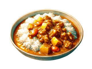 リアルなカレーライスのイラスト
