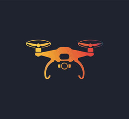 Drone logo template. vector simple illustration