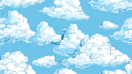 Seamless pattern with fluffy clouds. Repetitive background