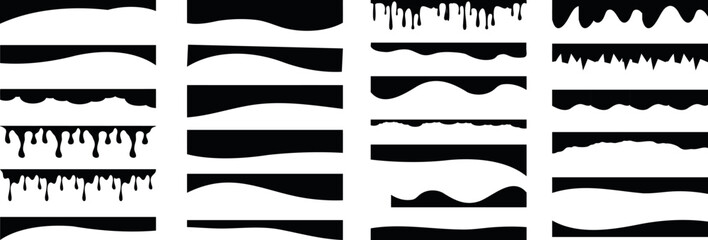 Website border collection, Stripes, waves, drips, zigzag patterns